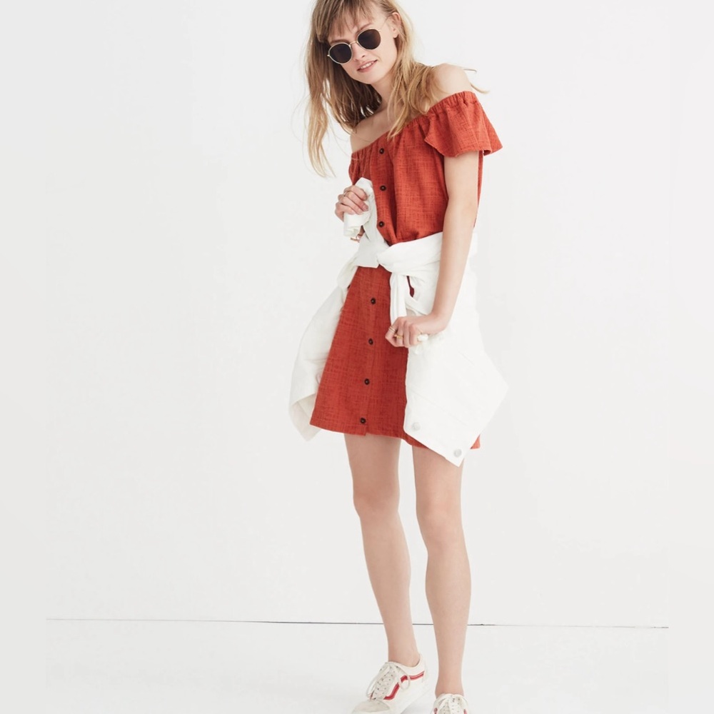 MADEWELL texture & thread off-the-shoulder dress
